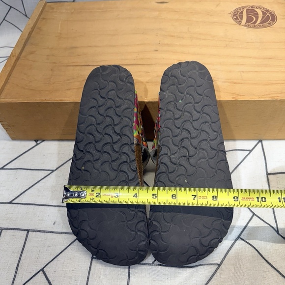 BIRKENSTOCK GIZEH BIRKO-FLOR THONG SANDALS Pink Teal Yellow SIZE 10 US / 41 EU - Picture 8 of 14